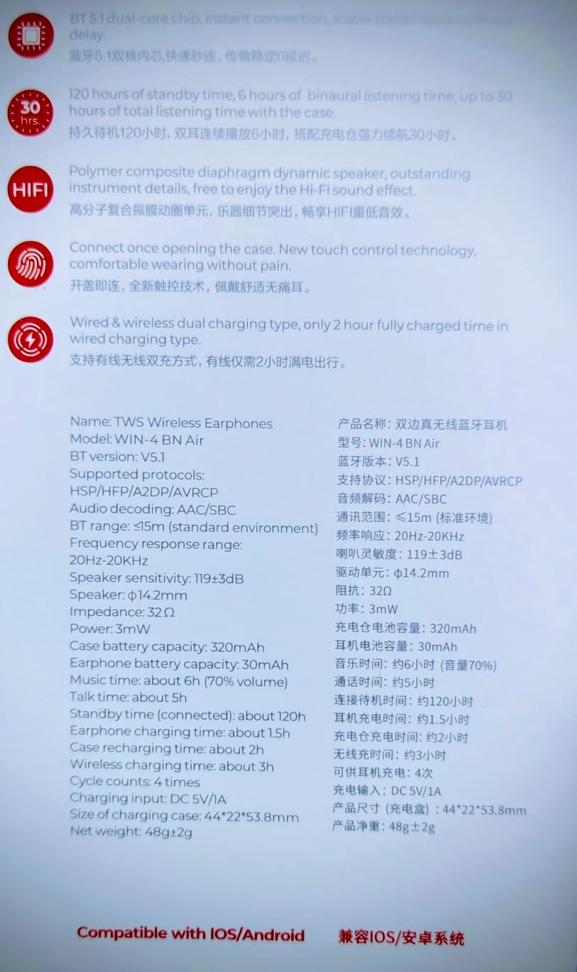 Winmax win-4-BN Air TWS wireless Earphones - Image 3